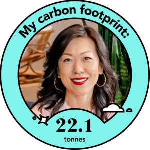 A profile photo of Michelle, whose carbon footprint is 22.1 tonnes of CO2 annually