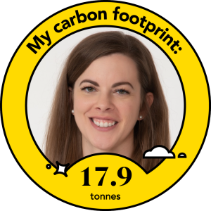 Shannon's carbon footprint is 17.9 tonnes of CO2 annually.