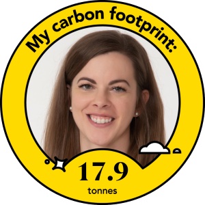 A profile photo of Shannon, whose carbon footprint is 17.9 tonnes of CO2 annually